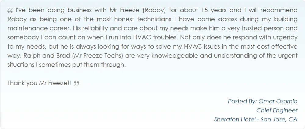 Slide of Mr. Freeze Refrigeration