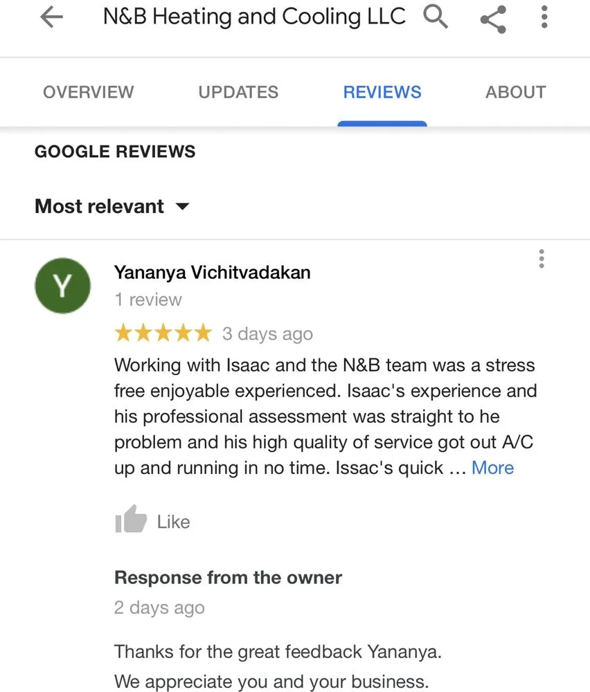 Slide of N&B Heating and Cooling