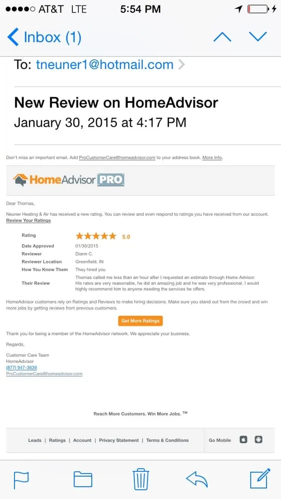 Slide of Neuner Heating & Air