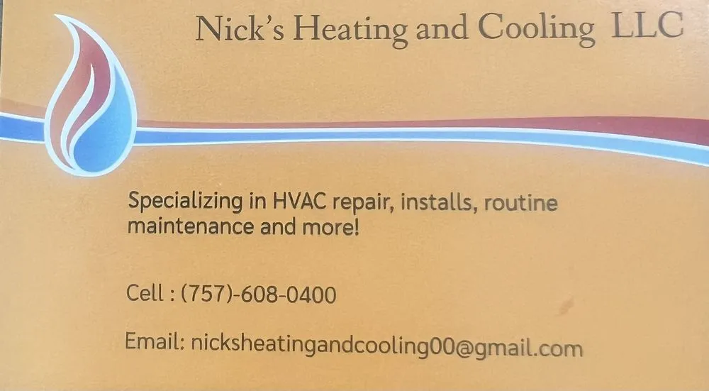 Slide of Nick’s Heating and Cooling