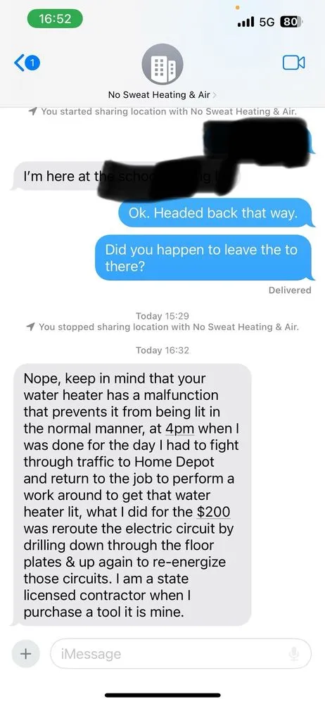 Slide of No Sweat Heating and Air Conditioning