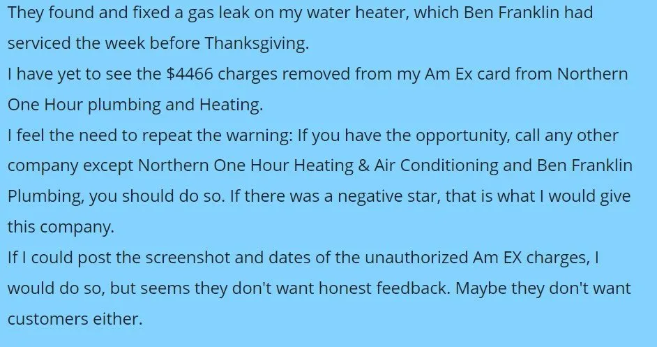 Slide of Northern's One Hour Heating & Air Conditioning