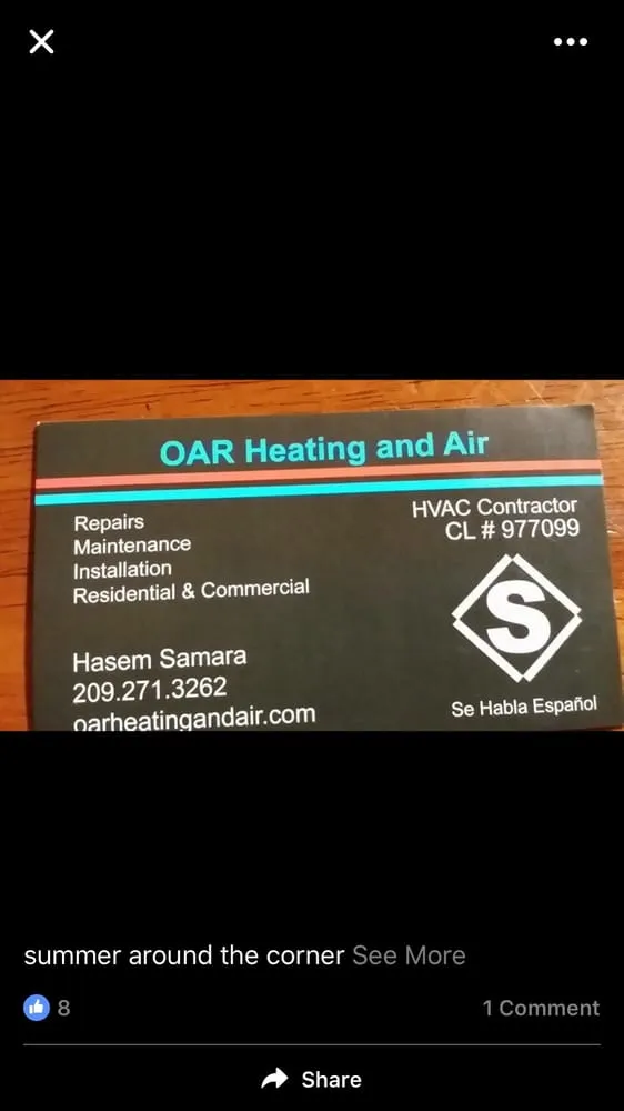 Slide of OAR Heating & Air