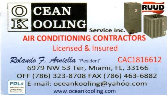 Slide of Ocean Kooling Service Inc
