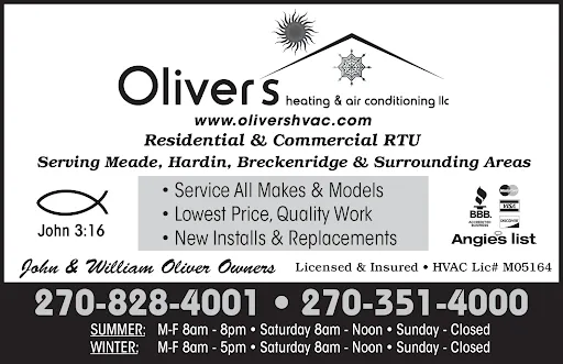 Emergency air conditioning service same-day service across Ekron, KY - Oliver's Heating & Air Conditioning LLC