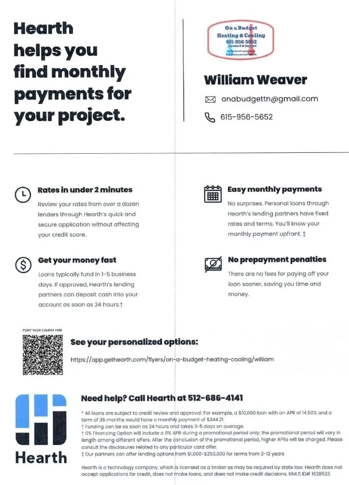 Slide of On a Budget Heating & Cooling