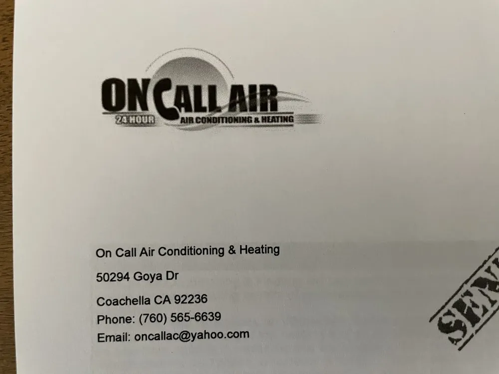 Slide of On Call Air Conditioning & Heating