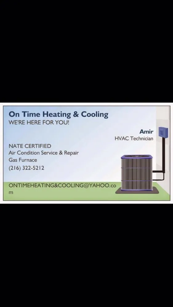 Slide of On Time Heating & Cooling