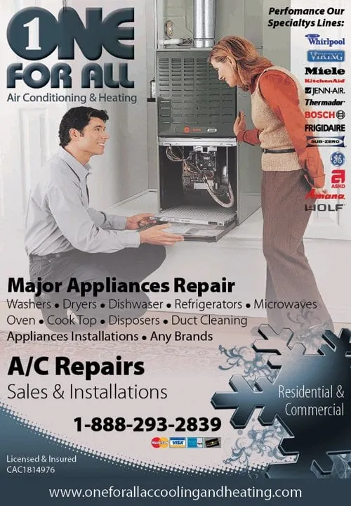 Slide of One For All A/C & Appliance Service & Repair