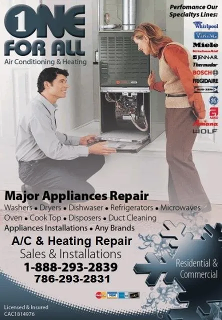 Slide of One For All Major Appliance Service & Repair