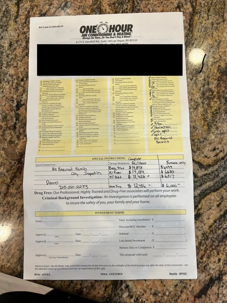 Slide of One Hour Air Conditioning & Heating