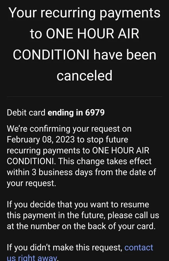 Slide of One Hour Air Conditioning & Heating