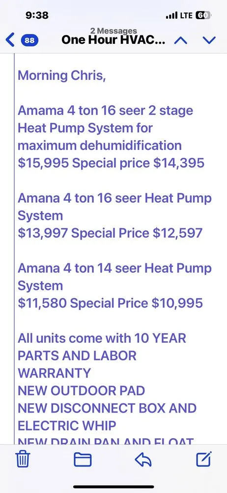 Slide of One Hour Heating & Air Conditioning