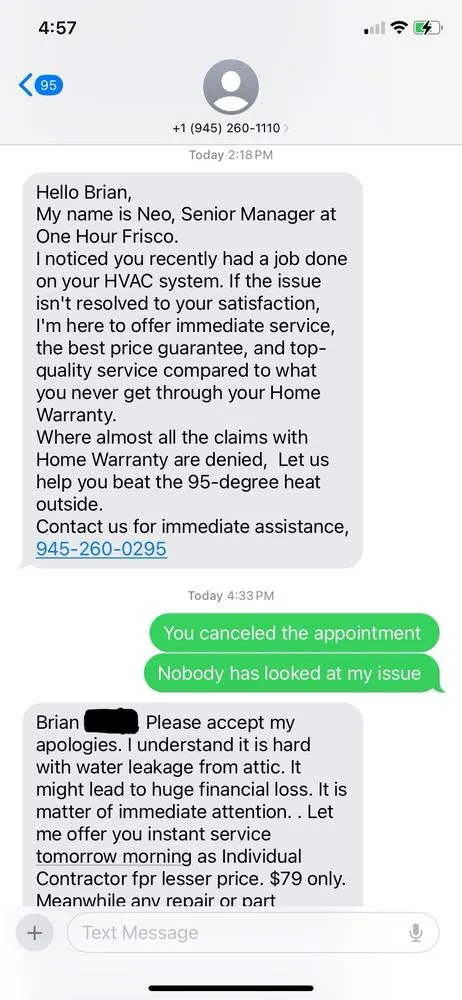 Slide of One Hour Heating And Air Conditioning - Frisco