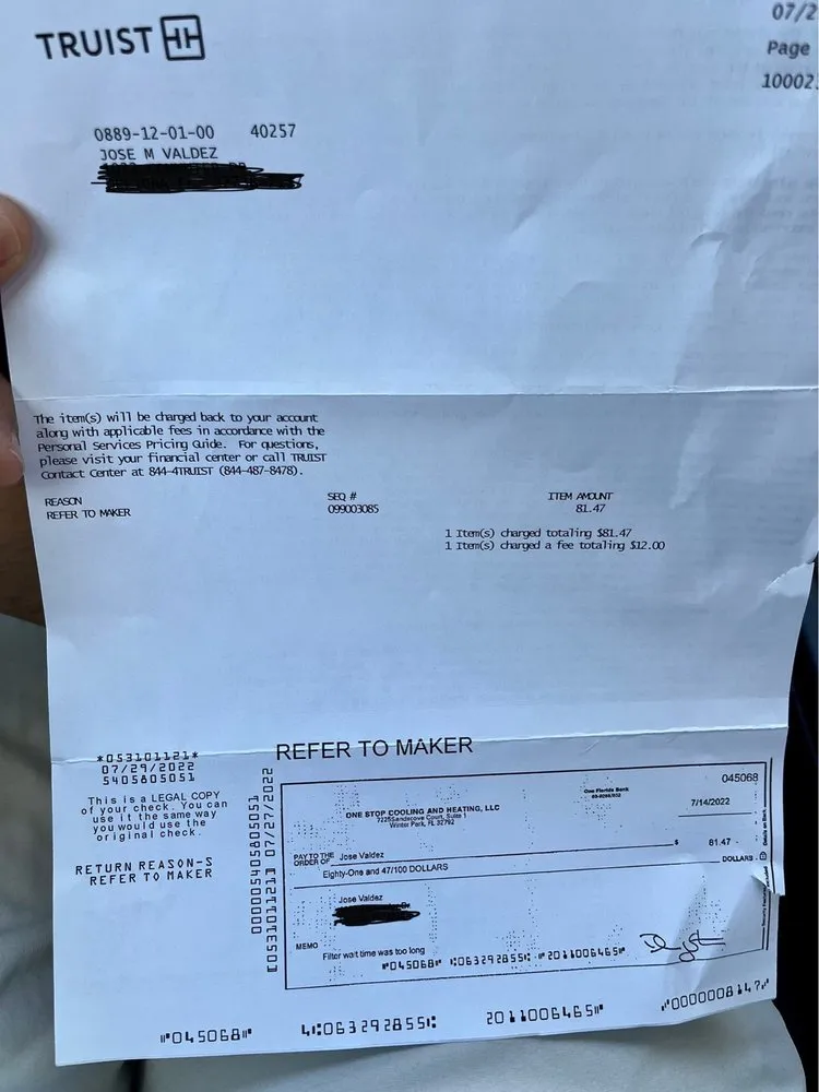 Slide of One Stop Cooling & Heating