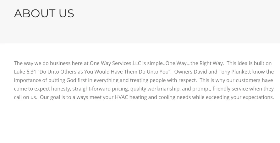 Slide of One Way Services