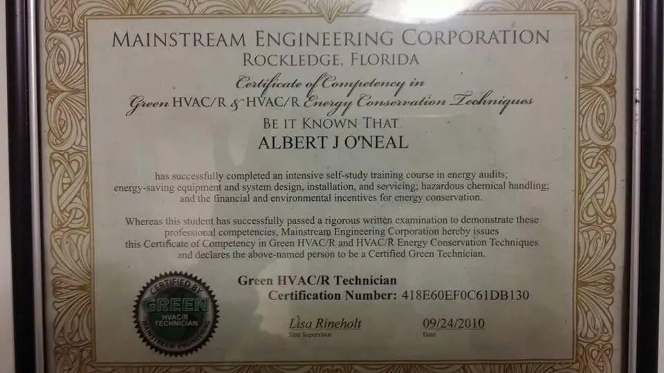 Slide of O'Neals HVAC Service Co, LLC