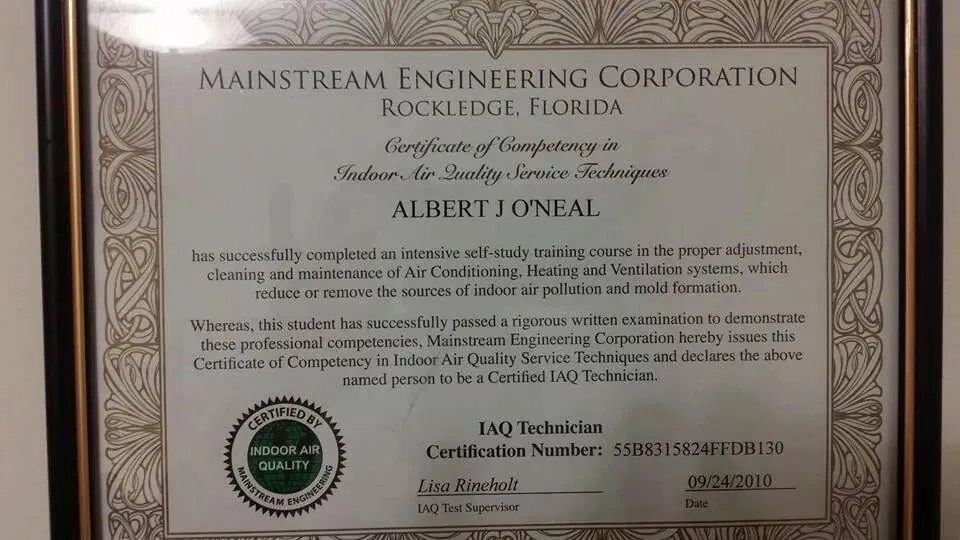 Slide of O'Neals HVAC Service Co, LLC