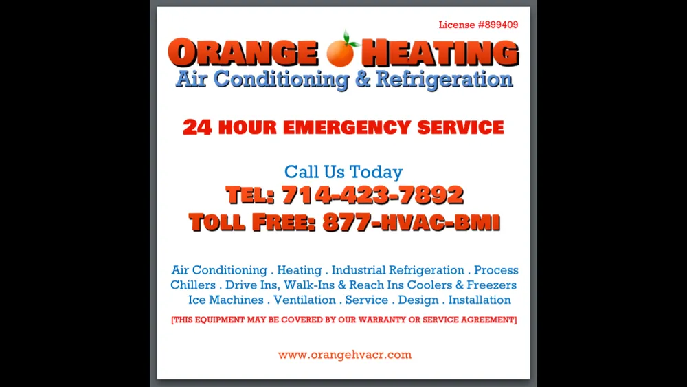 Slide of Orange Heating Air Conditioning & Refrigeration