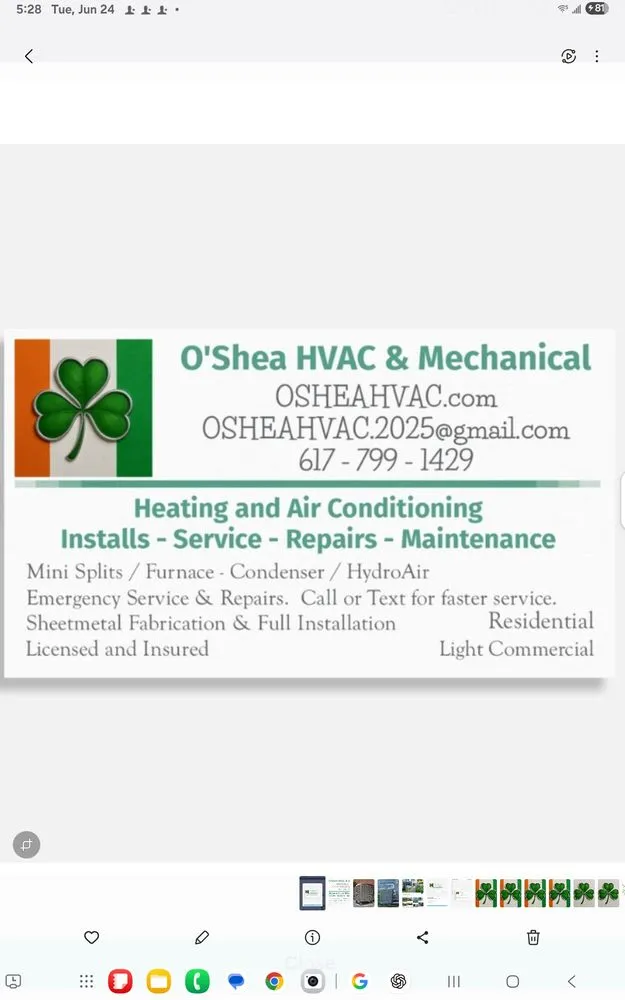 Slide of O'Shea HVAC