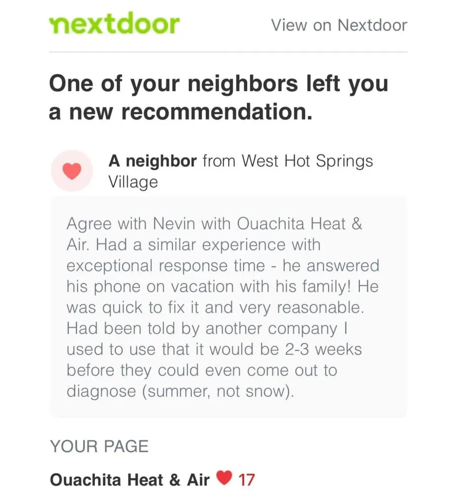 Slide of Ouachita Heat & Air