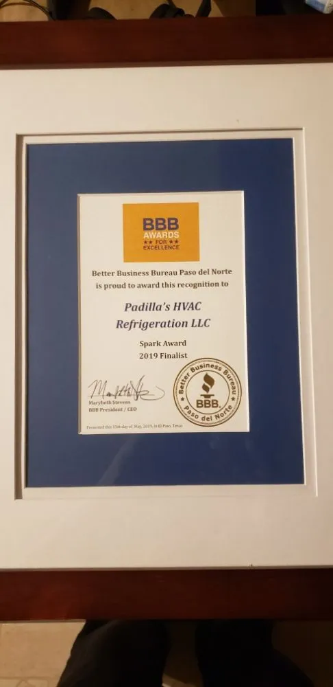 Slide of Padilla'sHVAC/Refrigeration