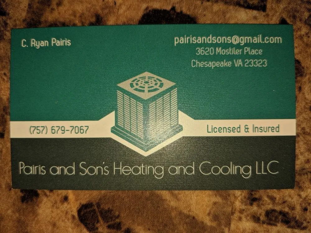 Slide of Pairis and Son's Heating and Cooling