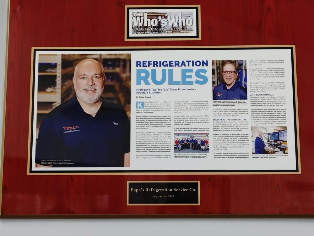 Slide of Papa's Refrigeration Service