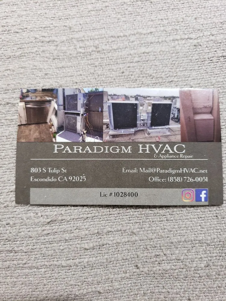 Slide of Paradigm HVAC & Appliance Repair