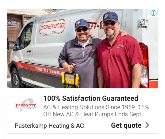 Slide of Pasterkamp Heating and Air Conditioning