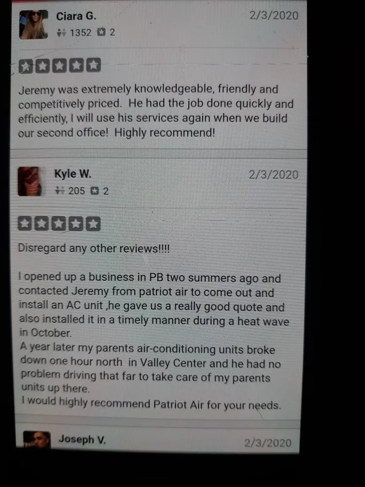 Slide of Patriot Air