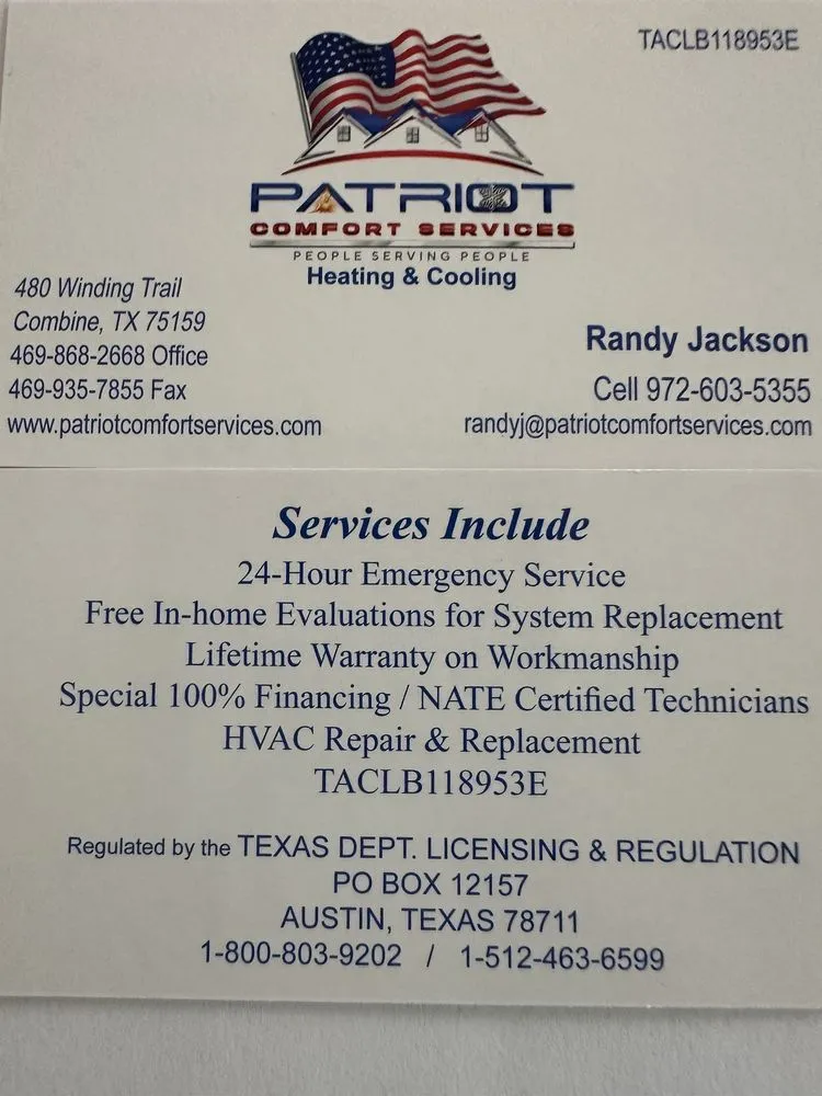 Slide of Patriot Comfort Services