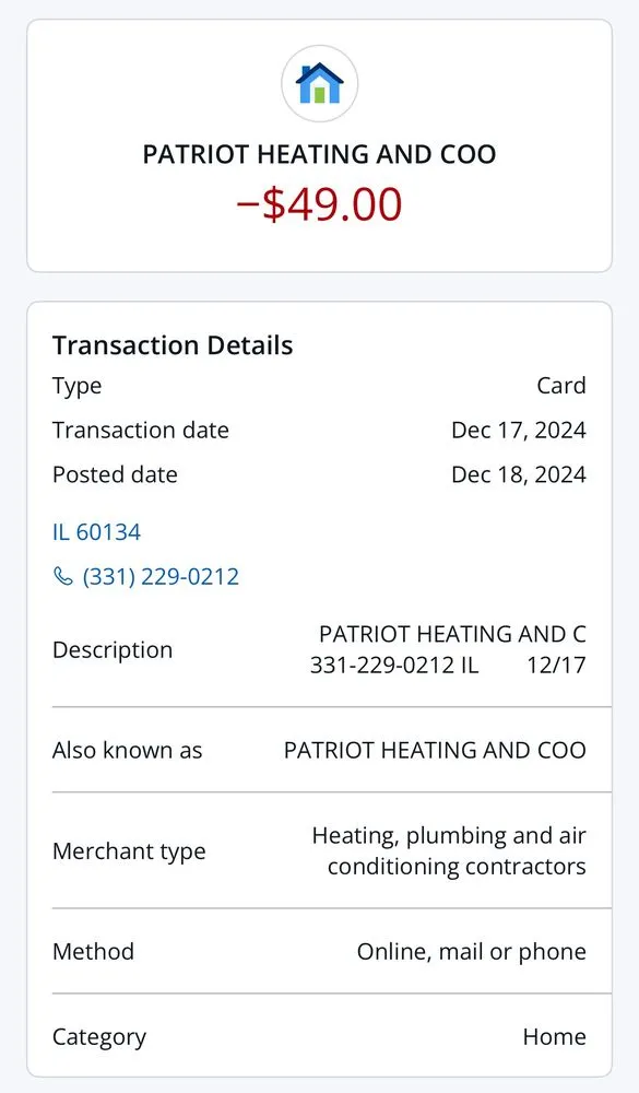 Slide of Patriot Heating and Cooling Services