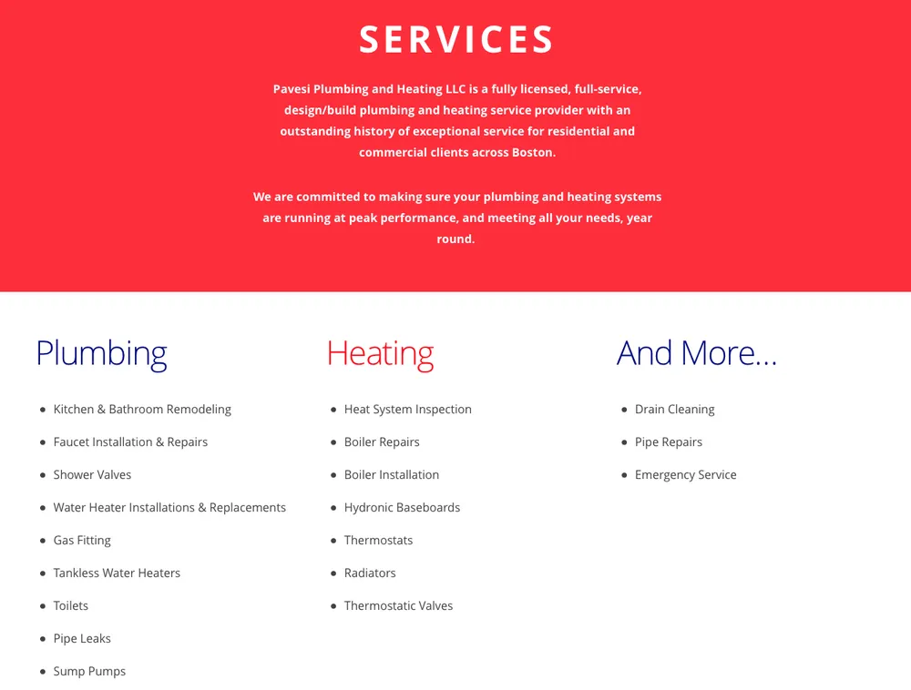 Slide of Pavesi Plumbing & Heating