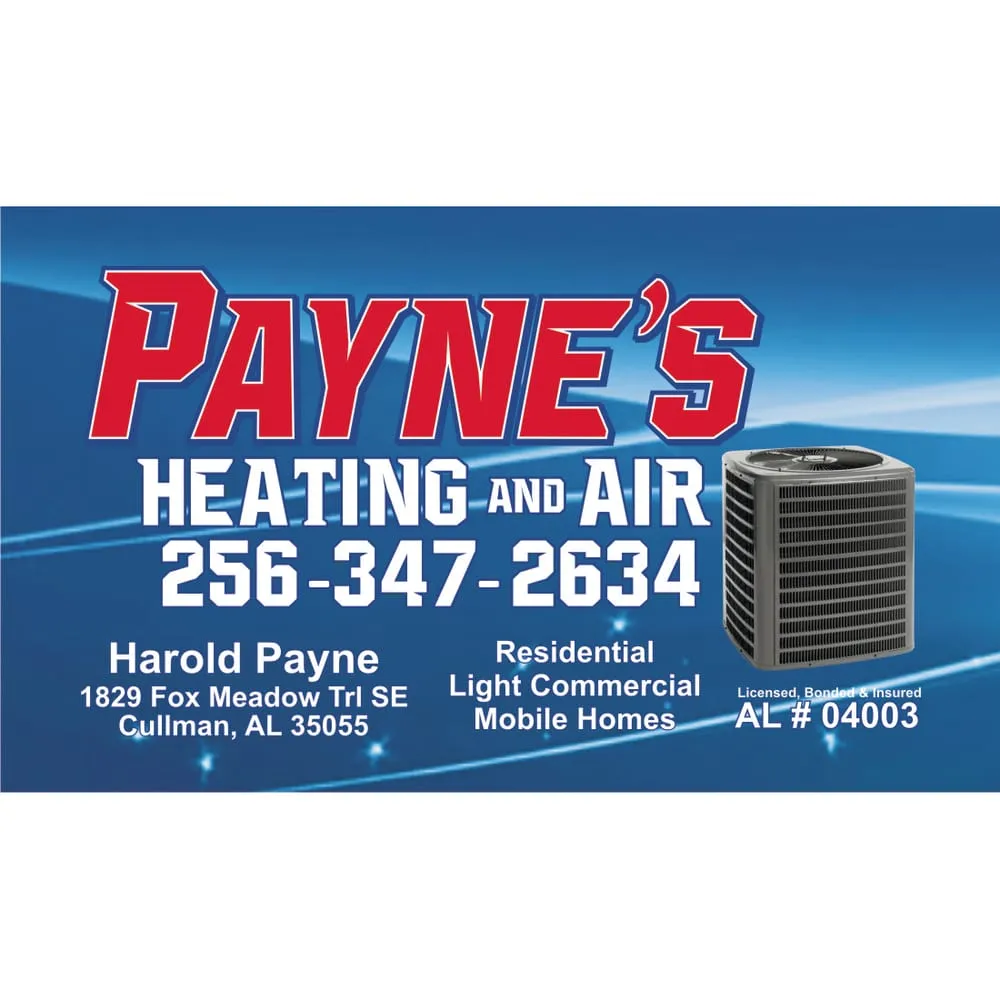 Slide of Payne's Heating & Air Conditioning Services