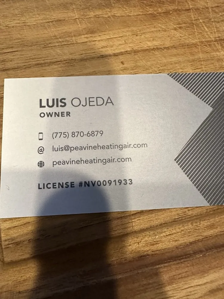 Slide of Peavine Heating & Air