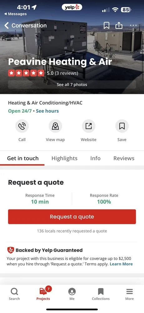 Slide of Peavine Heating & Air