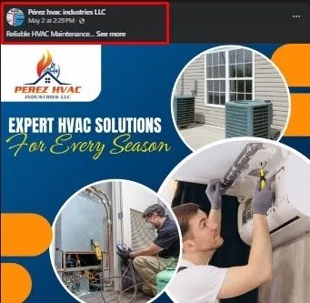 Slide of Perez HVAC Industries