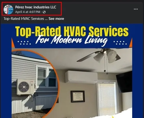 Slide of Perez HVAC Industries