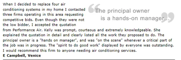 Slide of Performance Air