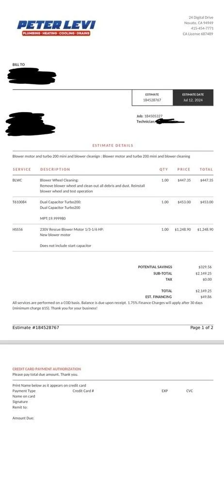 Slide of Peter Levi Plumbing Heating & Cooling