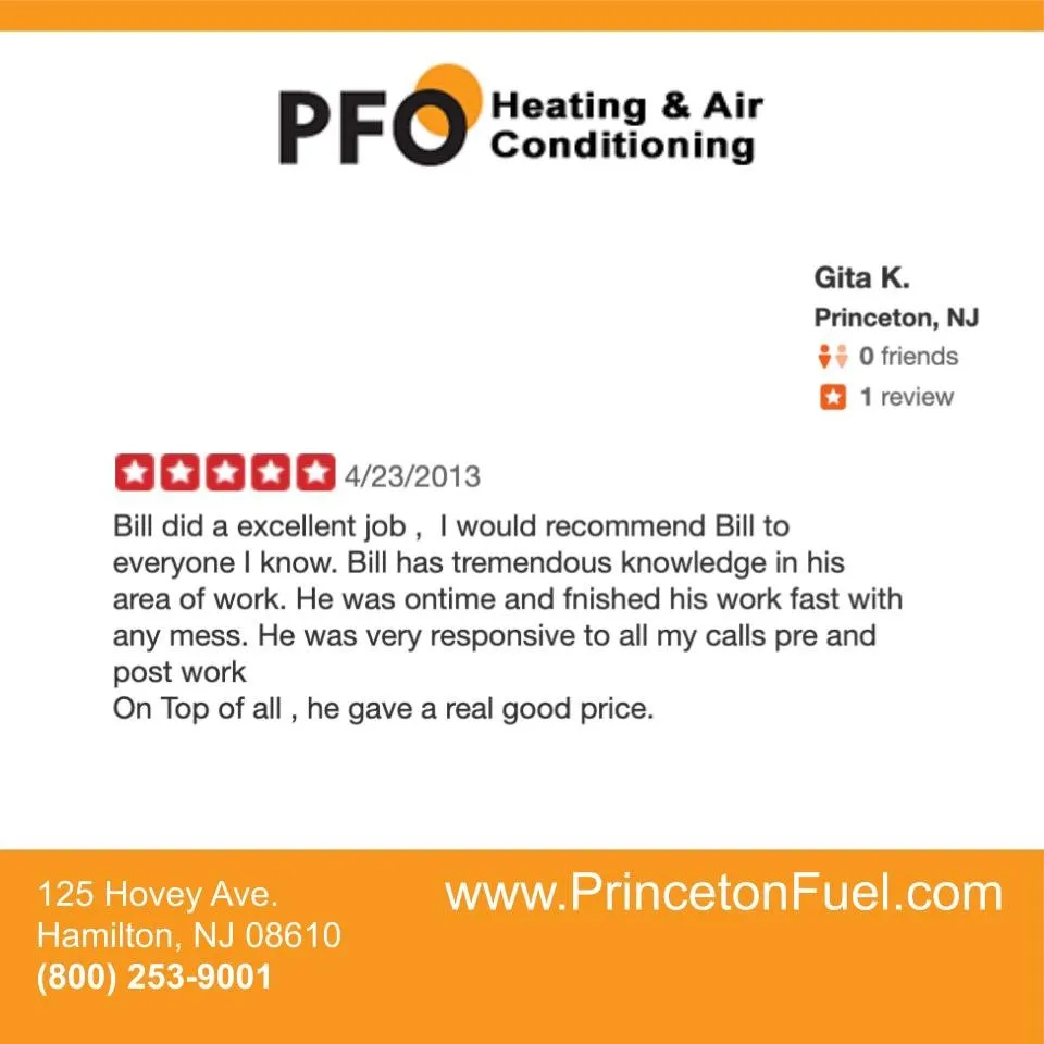 Certified heating and cooling service in Hamilton Township, NJ - PFO Heating & Air Conditioning