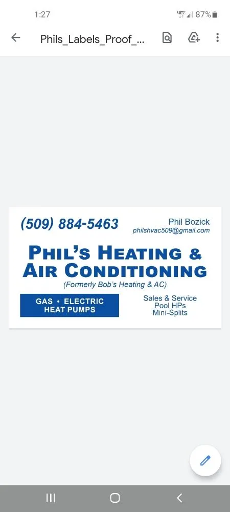 Slide of Phil's Heating & A/C