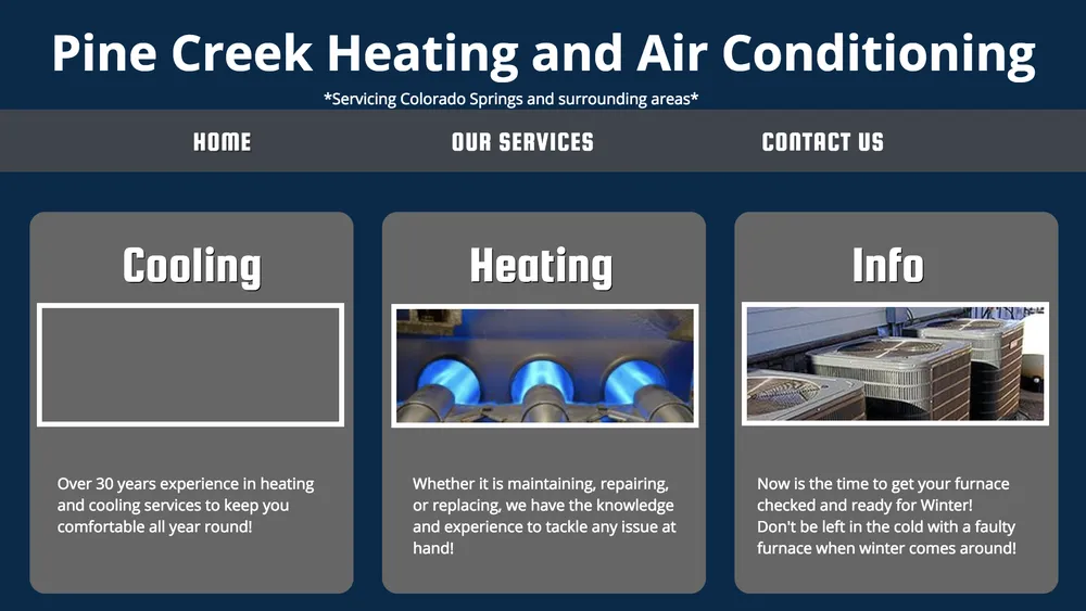 Slide of Pine Creek Heating and Air Conditioning
