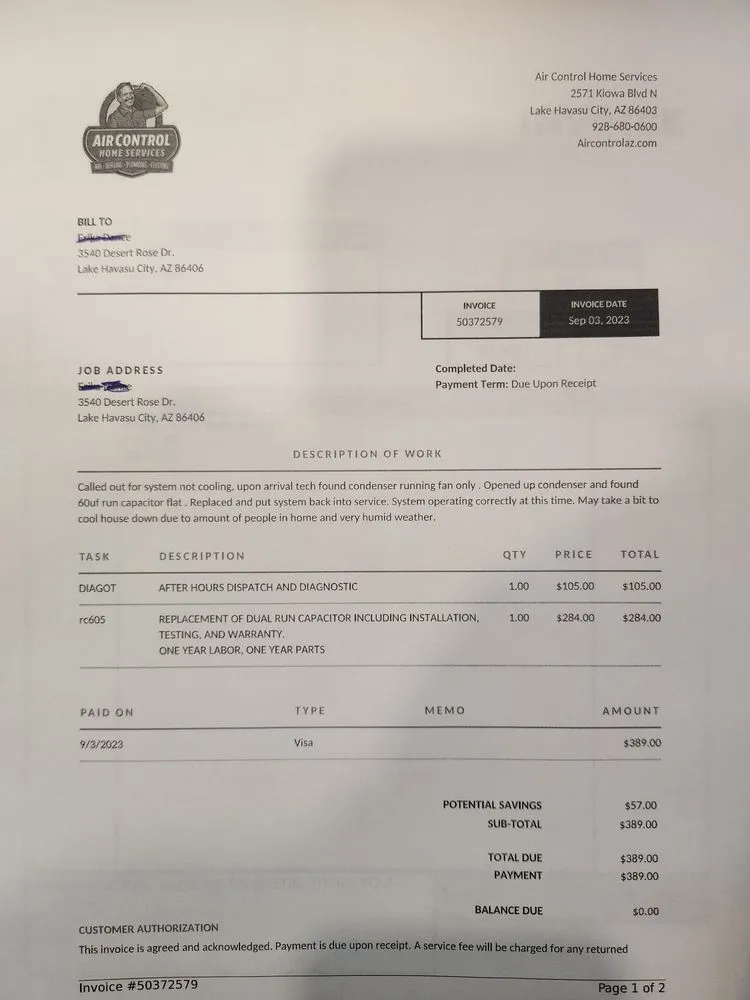 Slide of Pitzer's One Hour Air Conditioning & Heating