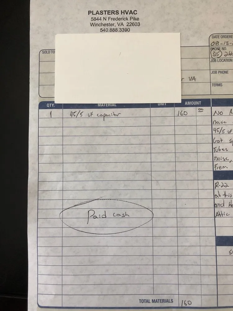 Slide of Plasters Heating, Air Conditioning & Refrigeration