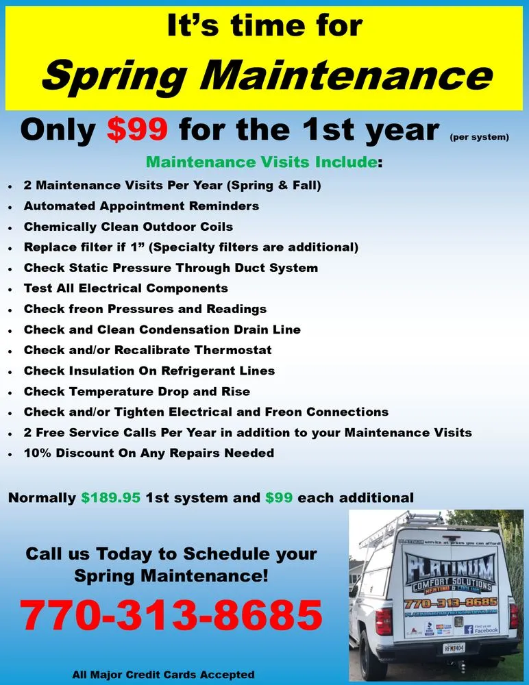 Slide of Platinum Comfort Solutions Heating & Cooling