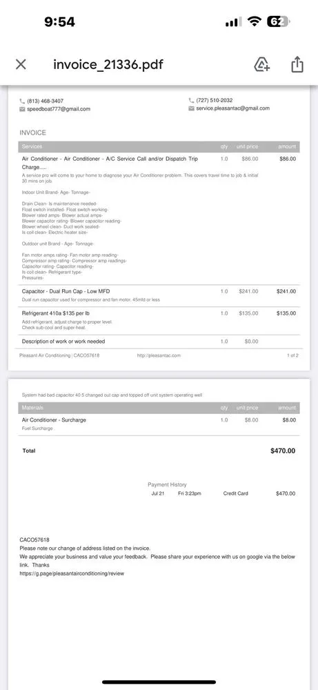 Slide of Pleasant Air Conditioning Services