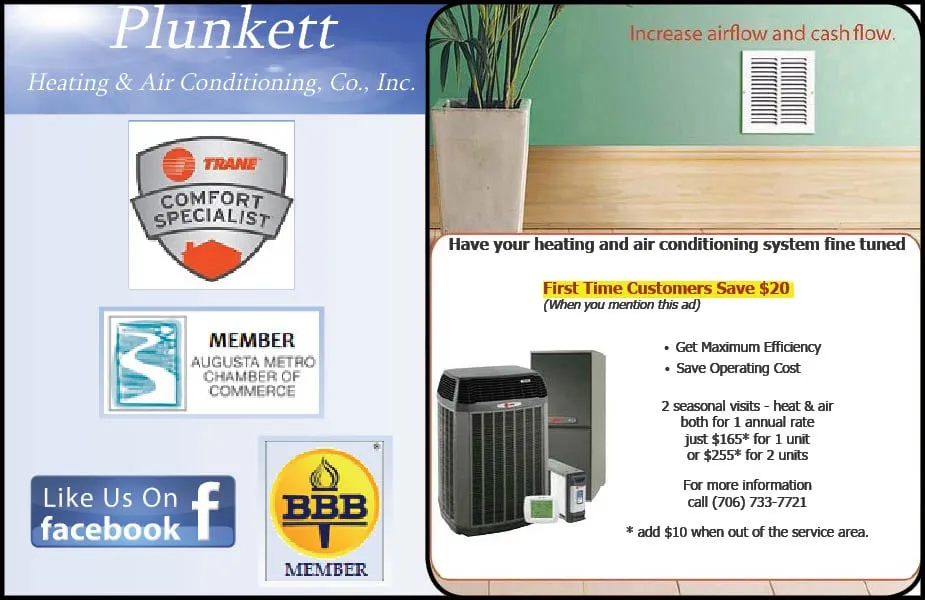 Slide of Plunkett Heating & Air