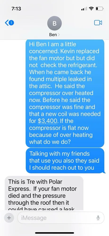 Slide of Polar Express A/C & Heating